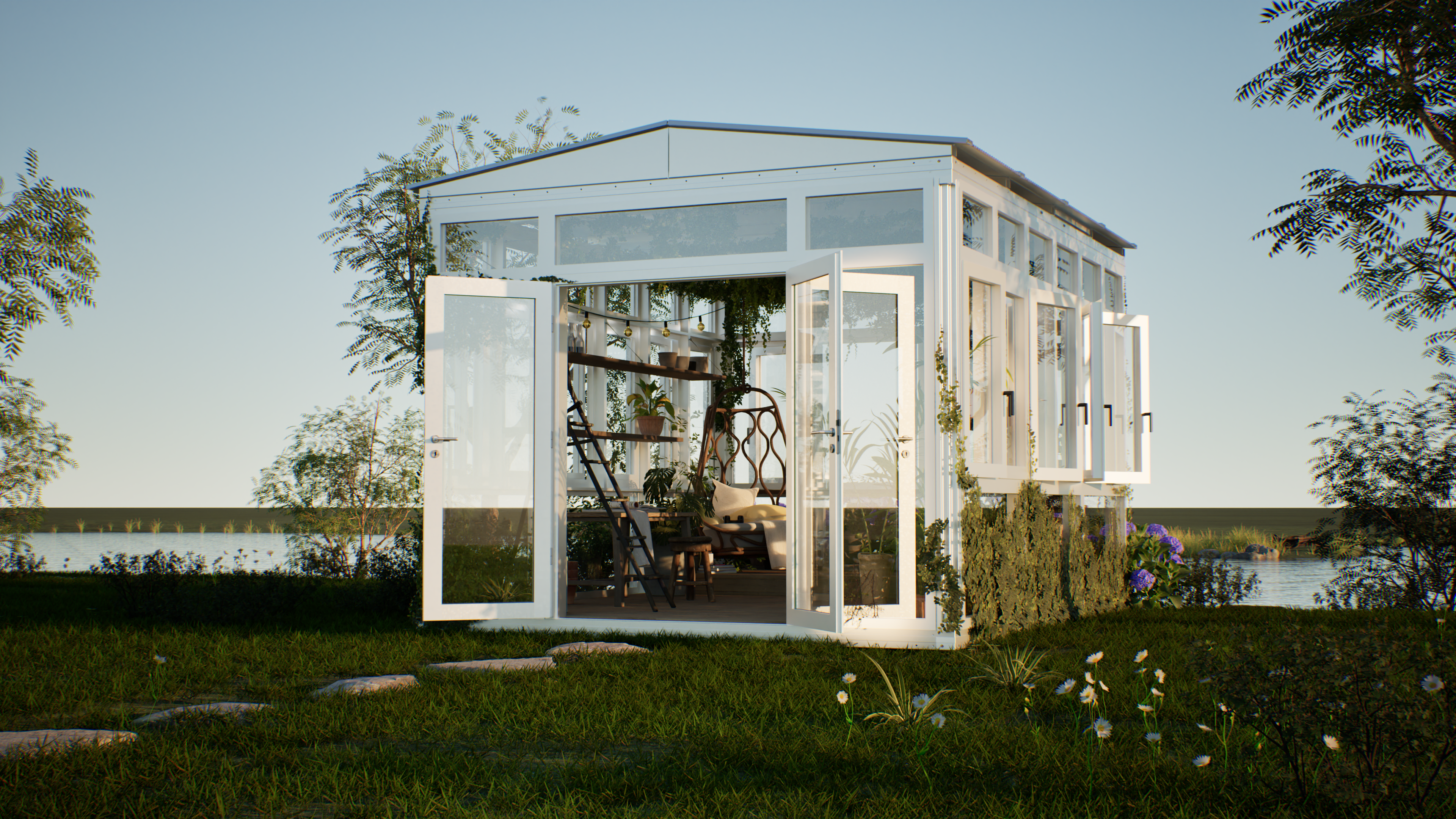 Single module greenhouse — waterfront