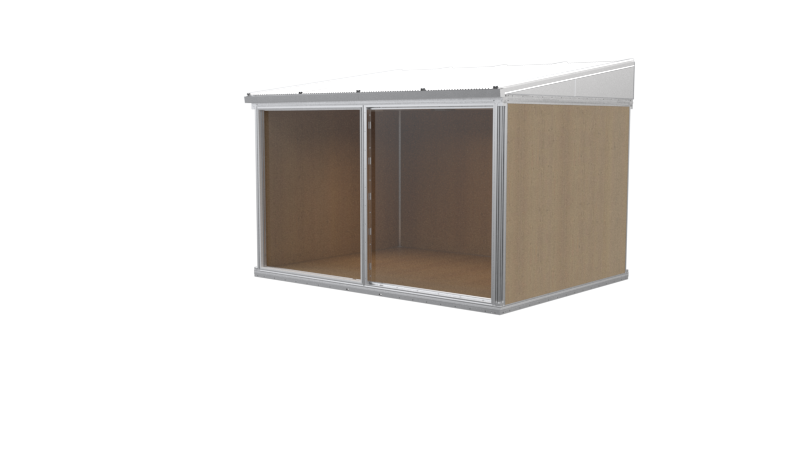 Single module — empty, shed roof