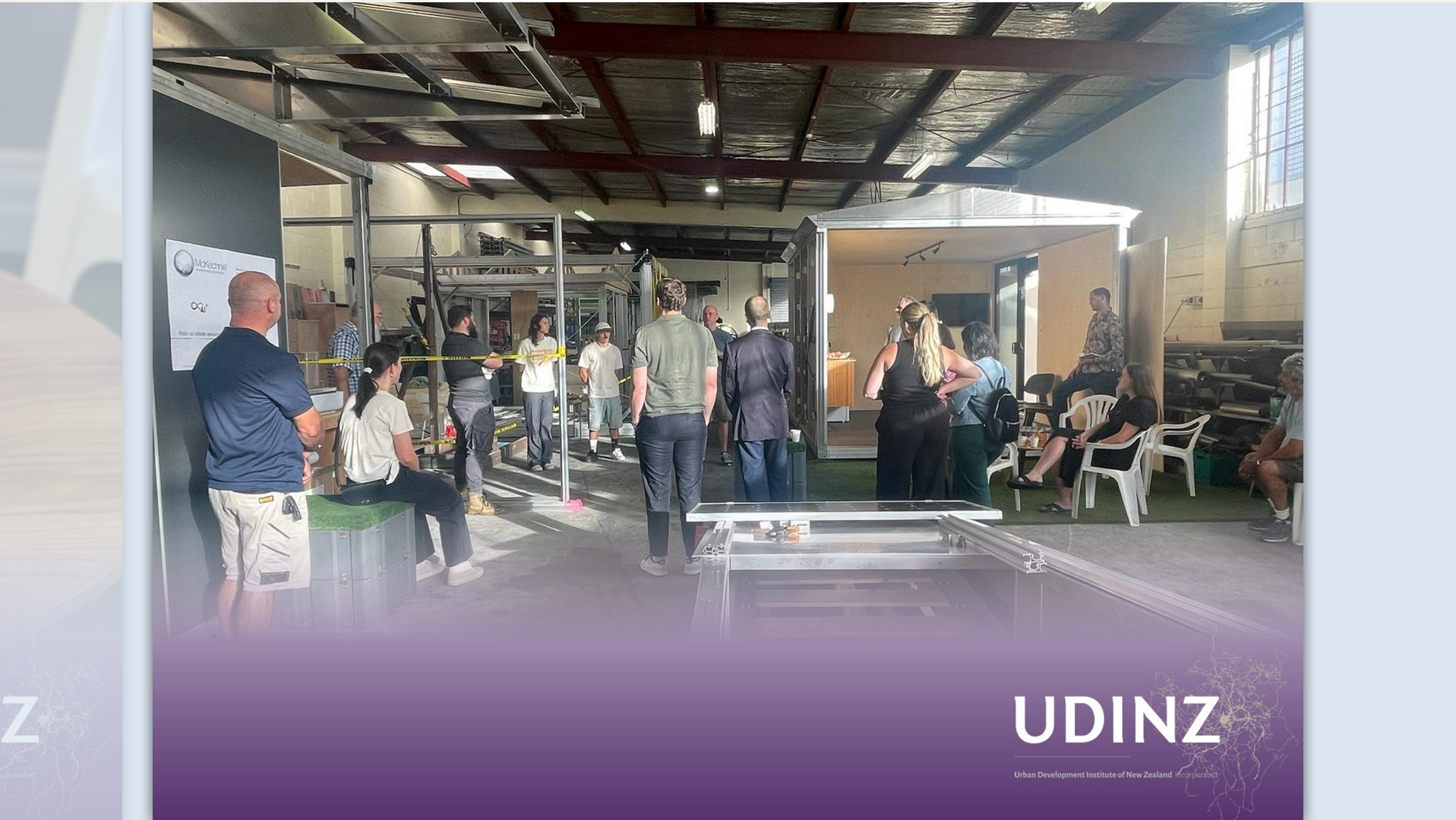 UDINZ site tour February 2025 — full room